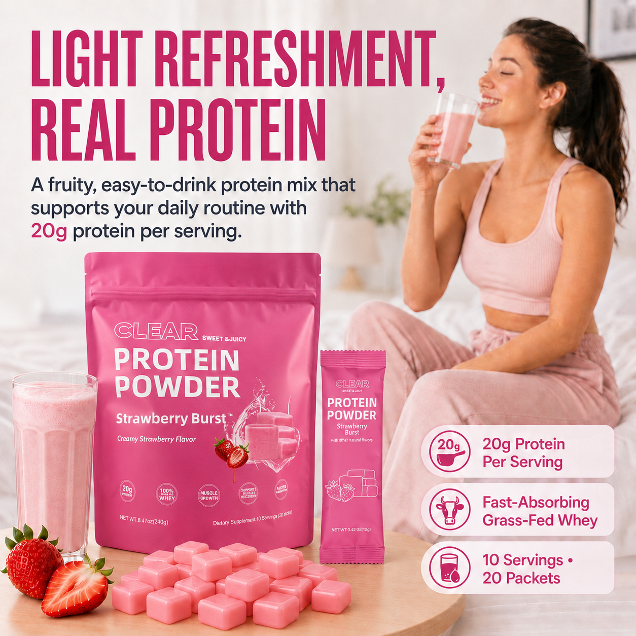 Clear Protein Powder, Grass-Fed Whey