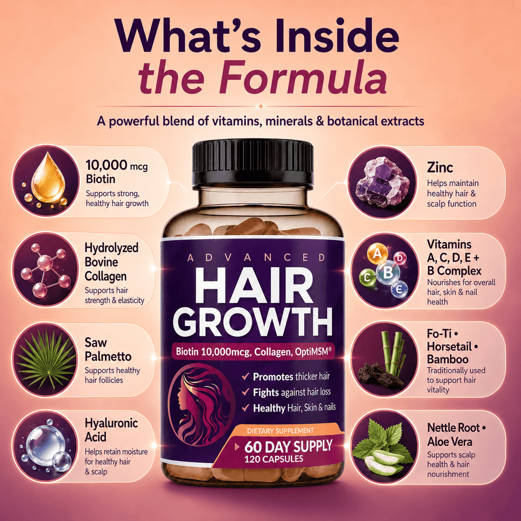 Advanced Hair Growth for Women, Hair Growth Complex, Hair Growth Vitamins