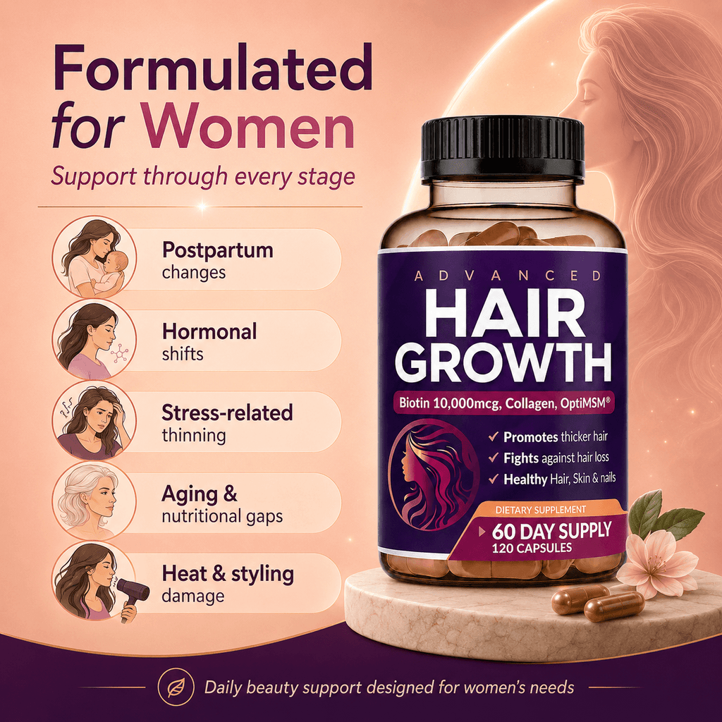 Advanced Hair Growth for Women, Hair Growth Complex, Hair Growth Vitamins