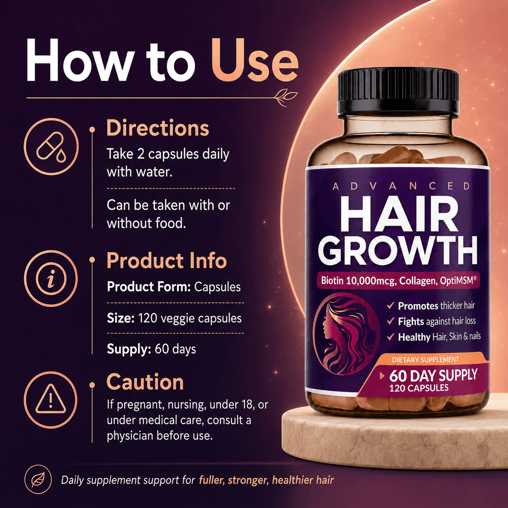 Advanced Hair Growth for Women, Hair Growth Complex, Hair Growth Vitamins
