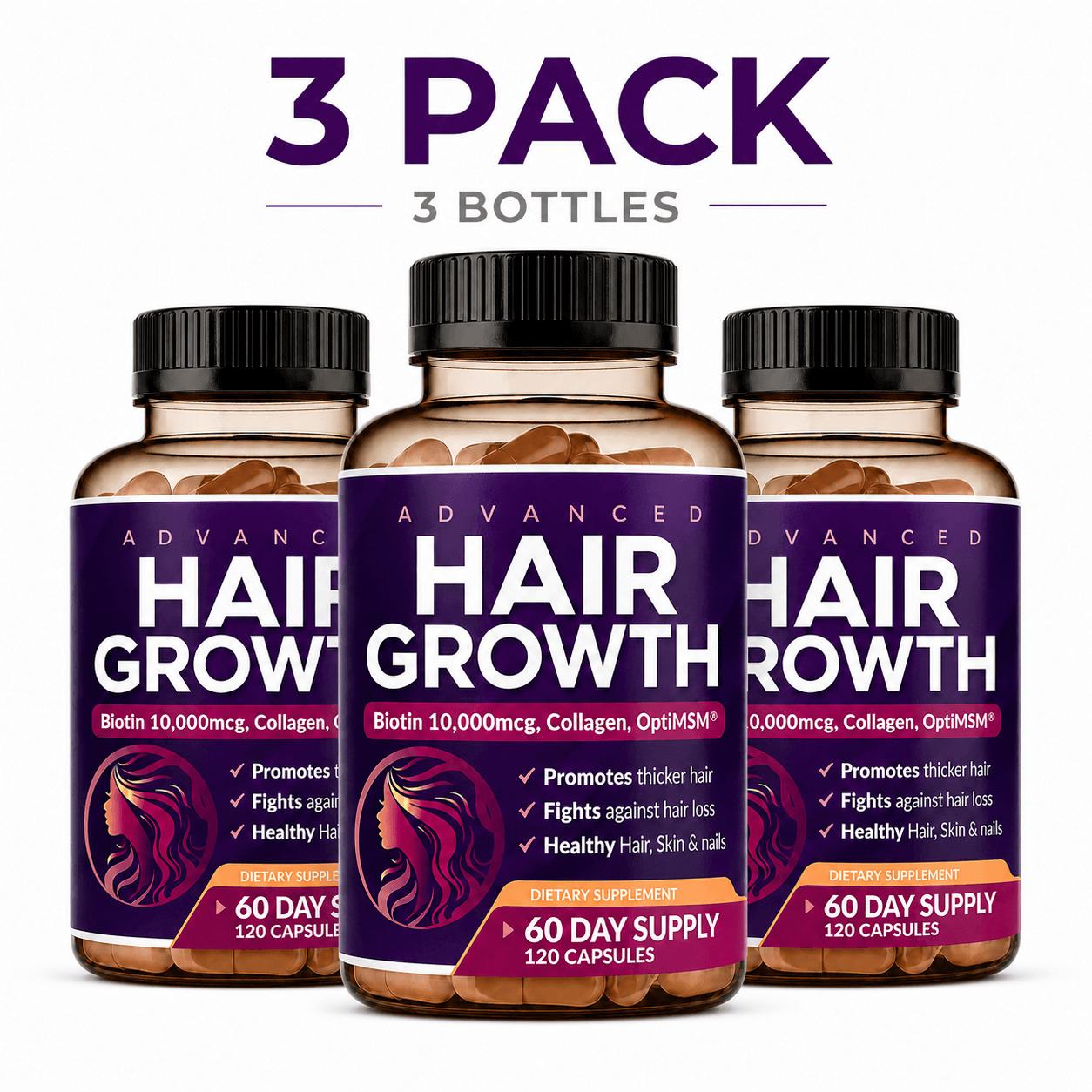 Advanced Hair Growth for Women, Hair Growth Complex, Hair Growth Vitamins